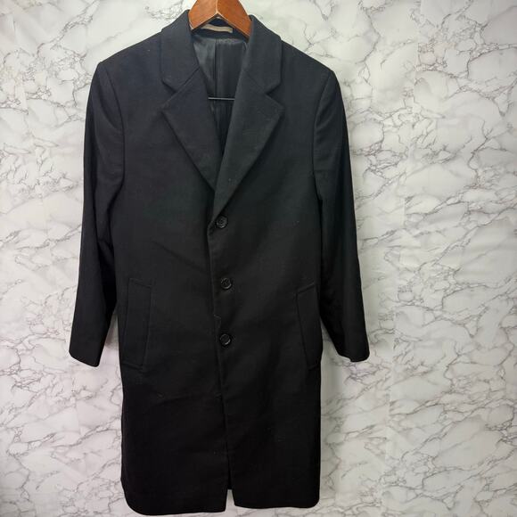 Michael Kors Men’s Coat sz 40R Overcoat Wool Black - Picture 5 of 9